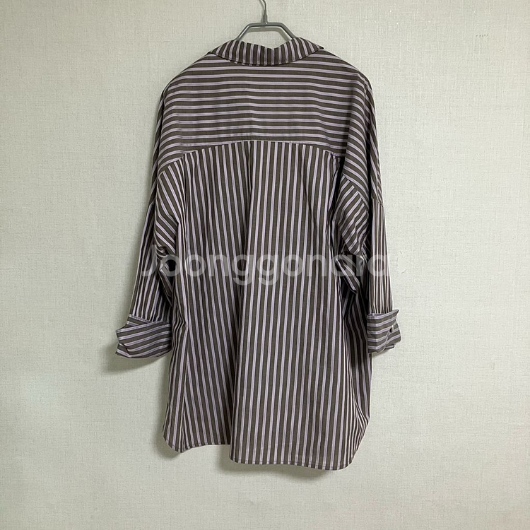 THE IZZAT 더 아이잗 스트라이프 셔츠 퍼플--3