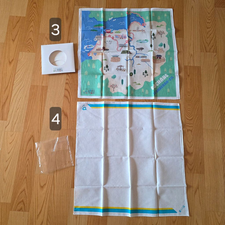 템플스테이 물소리 고창 군산 인천 등등 국내여행 손수건(새제품) 이미지