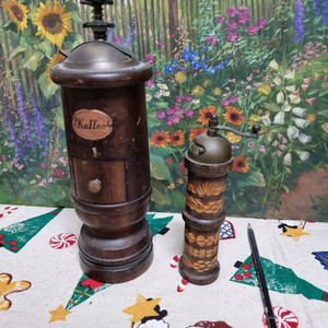 빈티지 웜우드 커피밀 & 페퍼밀 세트 판매합니다 (핸드밀, 커피그라인더) 이미지