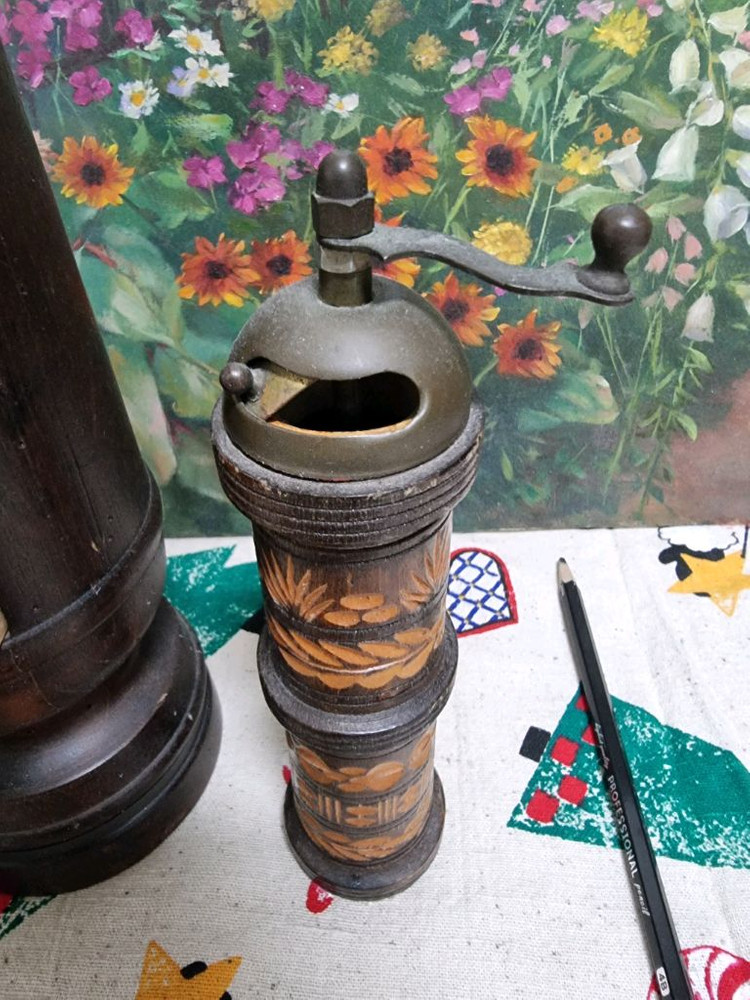 빈티지 웜우드 커피밀 & 페퍼밀 세트 판매합니다 (핸드밀, 커피그라인더) 이미지