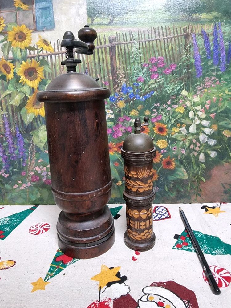 빈티지 웜우드 커피밀 & 페퍼밀 세트 판매합니다 (핸드밀, 커피그라인더) 이미지