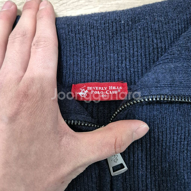비버리힐즈폴로클럽 모직 하이넥 반집업 니트 L(100)--4