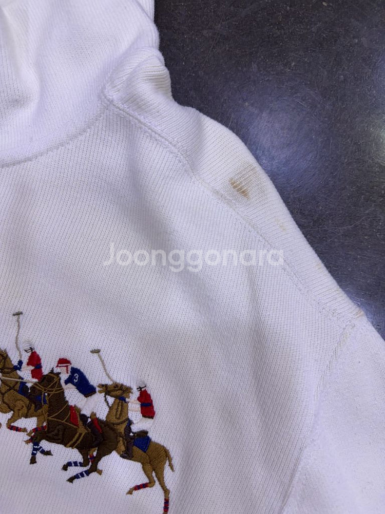 폴로 랄프로렌 더블 포니 자수 하프 집업 맨투맨 아이보리 L--3