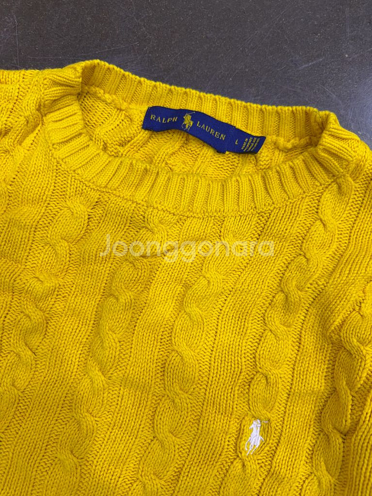 폴로 랄프로렌 클래식 케이블 니트 옐로우 여성 L--2