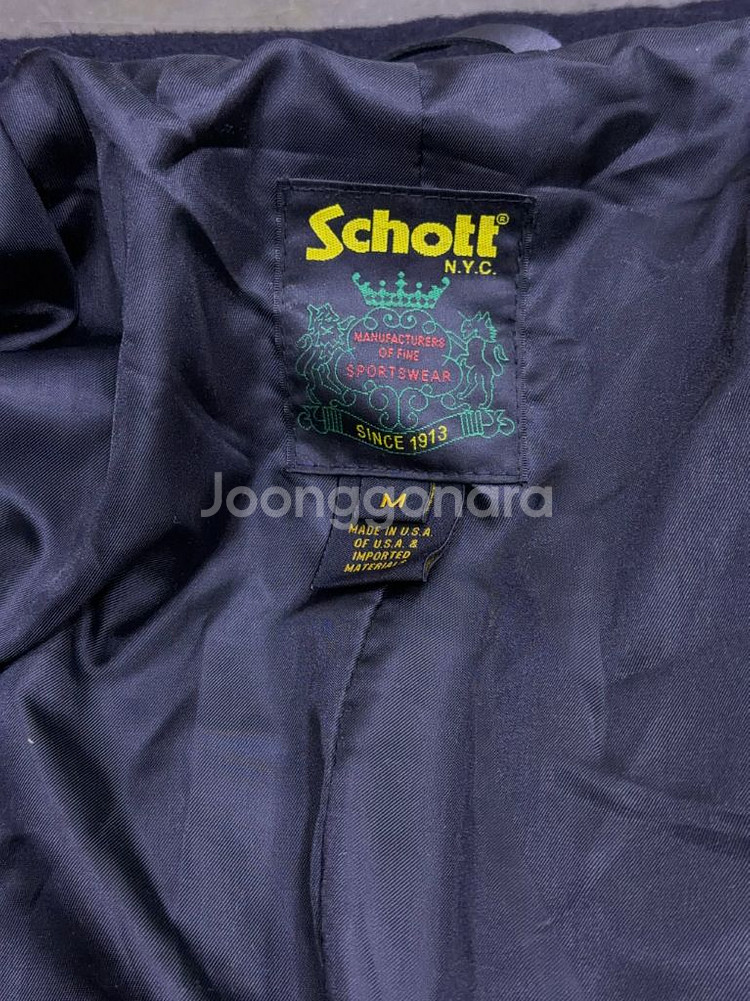 Schott 쇼트 NYC 울 싱글 해군 피코트 M--8