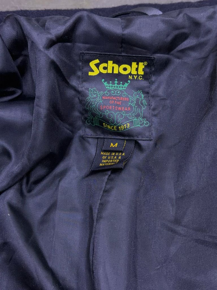 Schott 쇼트 NYC 울 싱글 해군 피코트 M 이미지