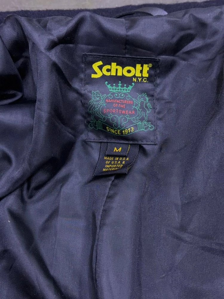 Schott 쇼트 NYC 울 싱글 해군 피코트 M 이미지