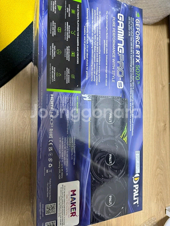 미개봉)Palit RTX 5070 Ti GamingPro-S 16GB (이엠텍)--1