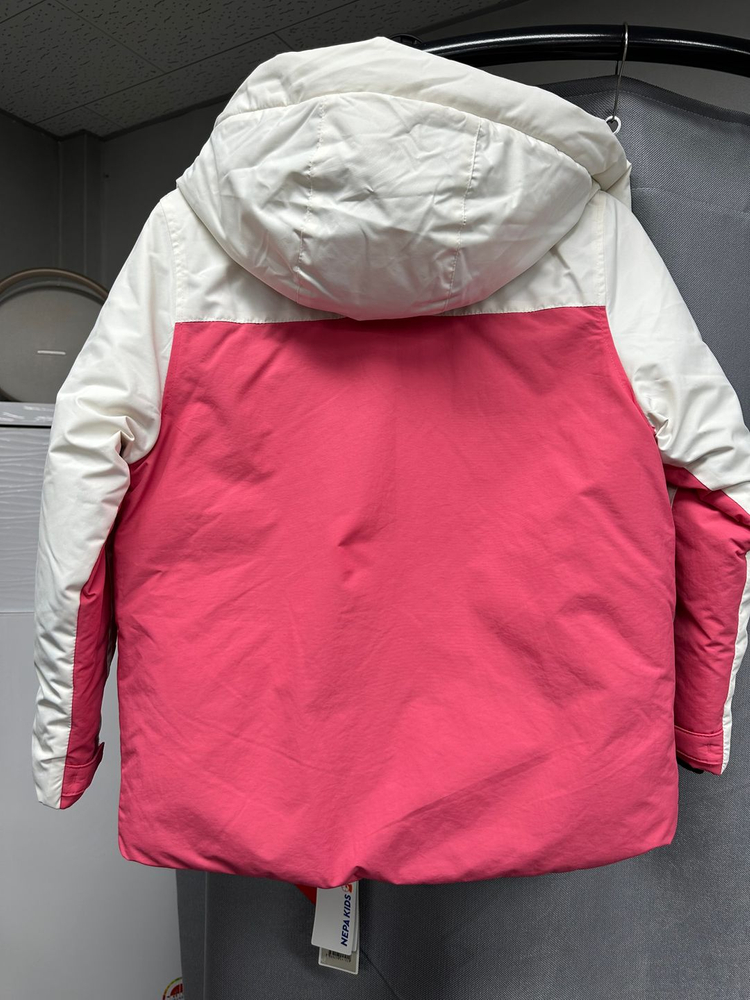 네파 키즈 핑크/화이트 패딩 점퍼 130--2