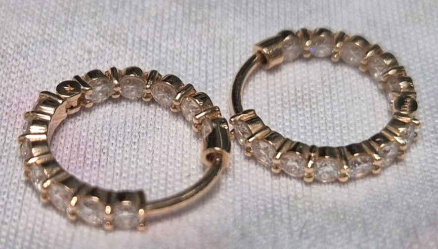 오벨리 18k 랩다이아몬드 원터치 귀걸이--0