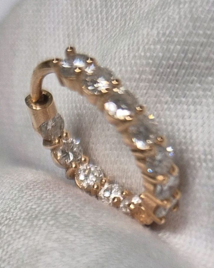 오벨리 18k 랩다이아몬드 원터치 귀걸이--1