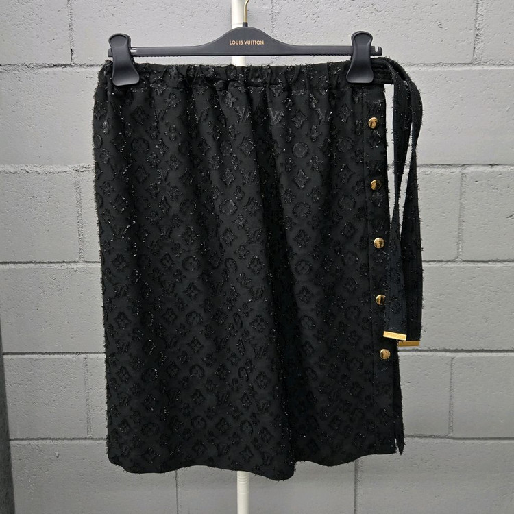 루이비통 LV 모노그램 금장 스팽글 스커트 치마 38--1