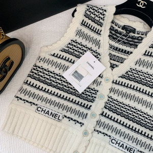 샤넬 니트 조끼