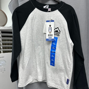 아웃도어 블랙/화이트 키즈 긴팔티 L 145