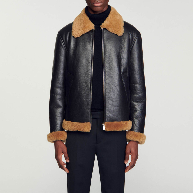 (새상품) 산드로 남성 시어링 무스탕 (사이즈M, L)--2