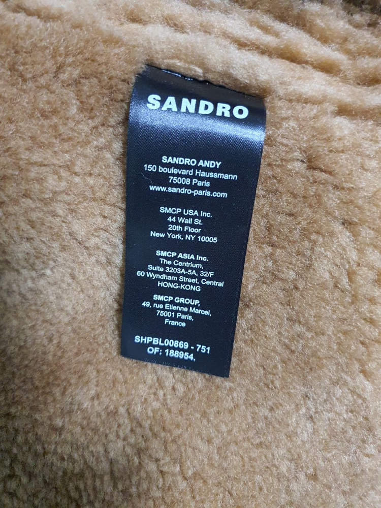 (새상품) 산드로 남성 시어링 무스탕 (사이즈M, L)--7