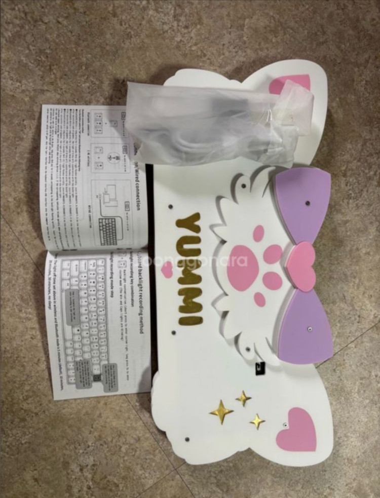 리그오브레전드 롤 유미 고양이 키보드 키판 (키캡X)--3