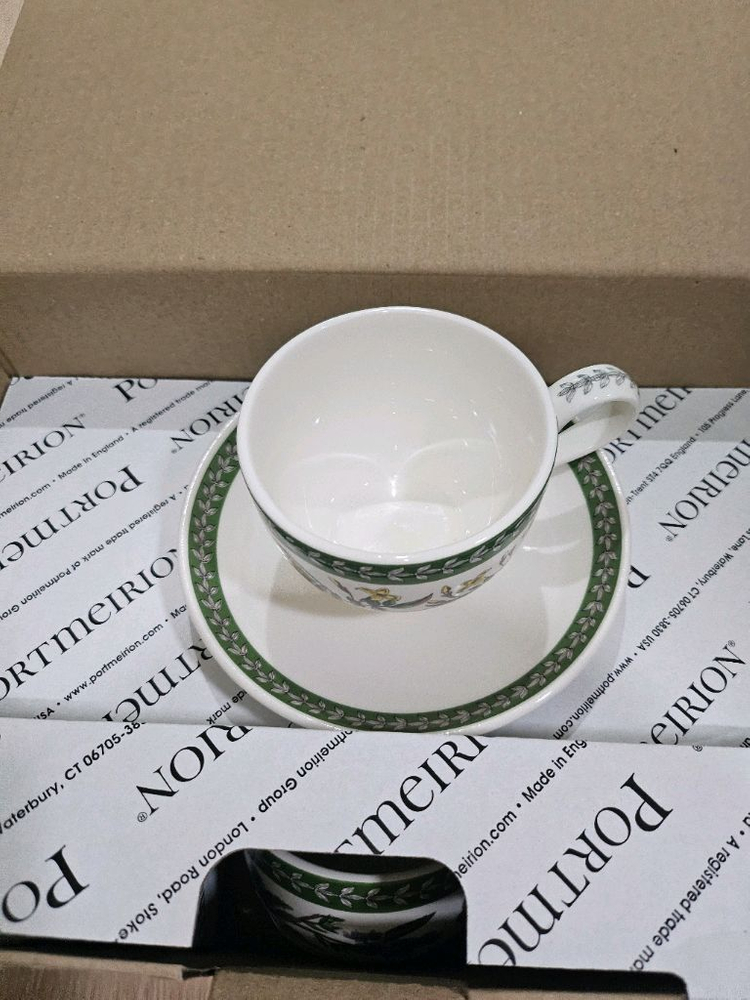 포트메리온 보타닉가든 에칭 커피잔(형) 6인조 12P--4