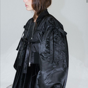 더티스 리본 항공 봄버 점퍼 블랙 / 새상품