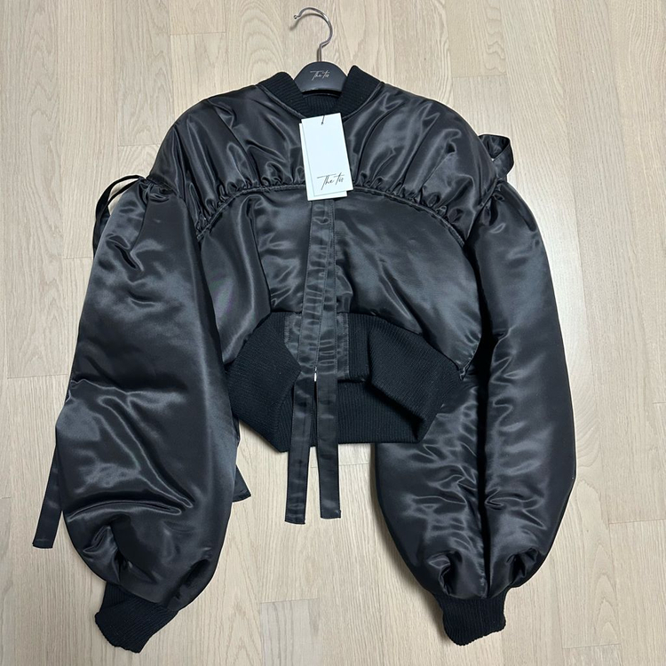 더티스 리본 항공 봄버 점퍼 블랙 / 새상품--1