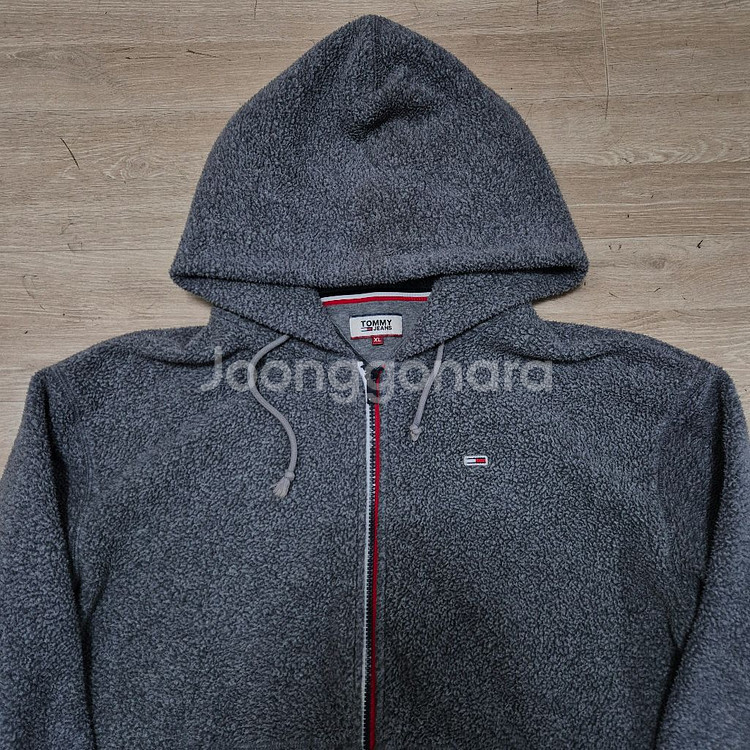 타미힐피거 진스 TJ 로고 후드 후리스 플리스 자켓 XL(105)--1
