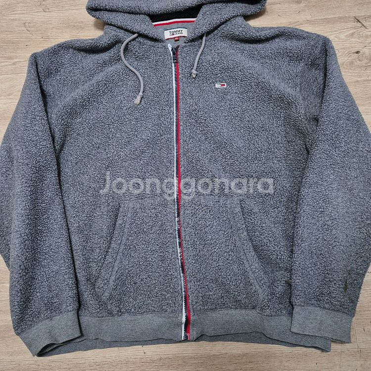 타미힐피거 진스 TJ 로고 후드 후리스 플리스 자켓 XL(105)--2