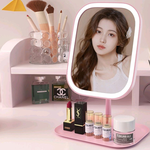 LED 조명 화장대 거울/핑크색/새상품