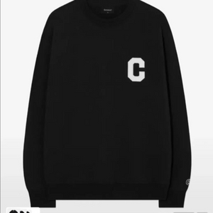 [새상품] M) 커버낫 C 로고 맨투맨 블랙