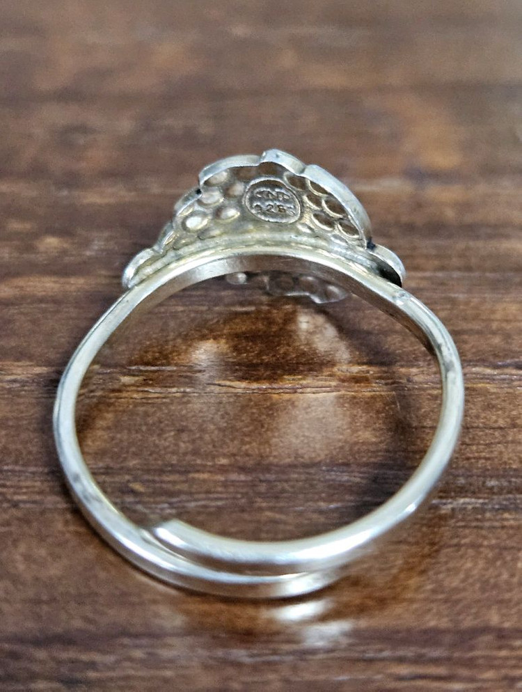 1970년대 노르웨이 빈티지 엔틱 실버 반지 세트--7
