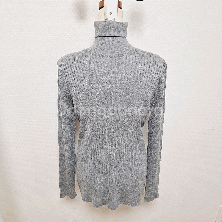 깨끗한 여성 캐시미어 골지 니트티 95 목폴라 터틀넥 목티 긴팔티--4