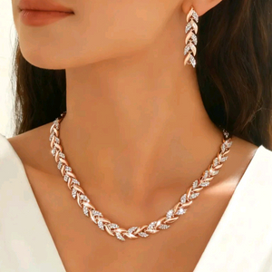 로즈골드 목걸이 귀걸이 세트/새상품