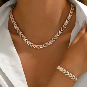 로즈골드 목걸이 팔찌 세트/새상품