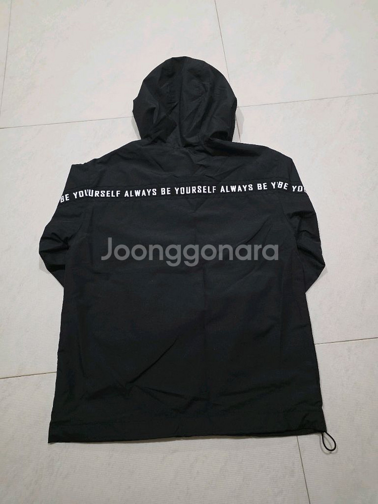 SUPERBLY 블랙 후드 바람막이 155--1