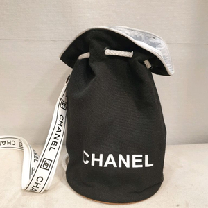 샤넬 블랙 캔버스 복조리 버킷백