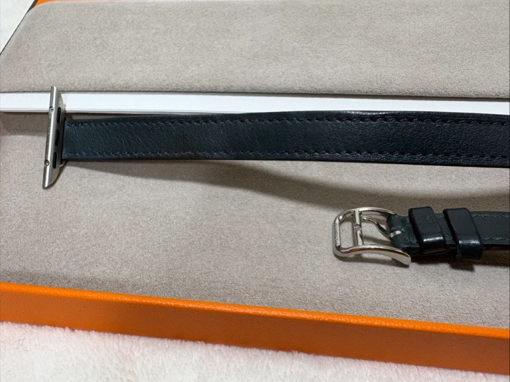 애플워치 에르메스 41mm Vert Rousseau 더블 투어 스트랩--4