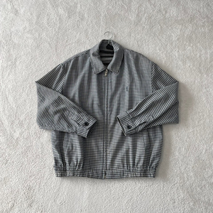 100 입생로랑 체크 블루종 자켓 올드스쿨