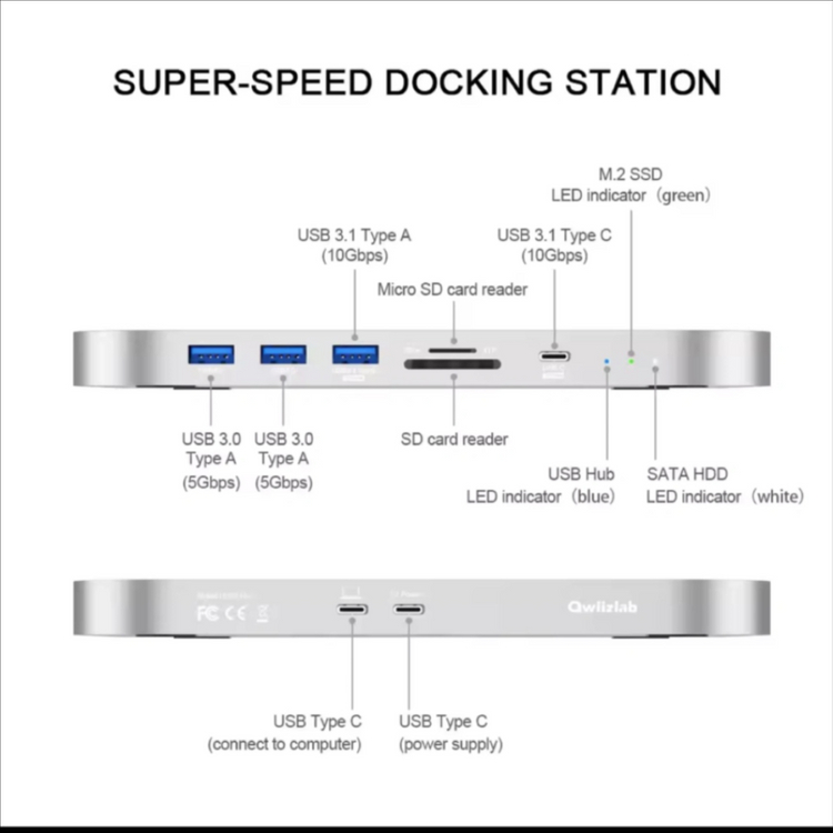 Qwiizlab UH25 Pro 맥미니 USB-C 허브 새제품--1