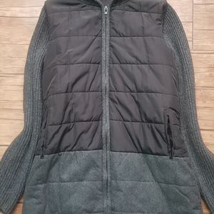 여성 66 투톤 후드 점퍼 반코트 베스티벨리 롱쟈켓 롱가디건