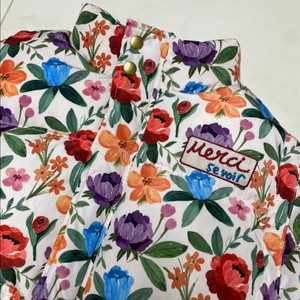 리미떼두두 아트 플라워 덕다운 패딩 XL (120) 조끼로 가능