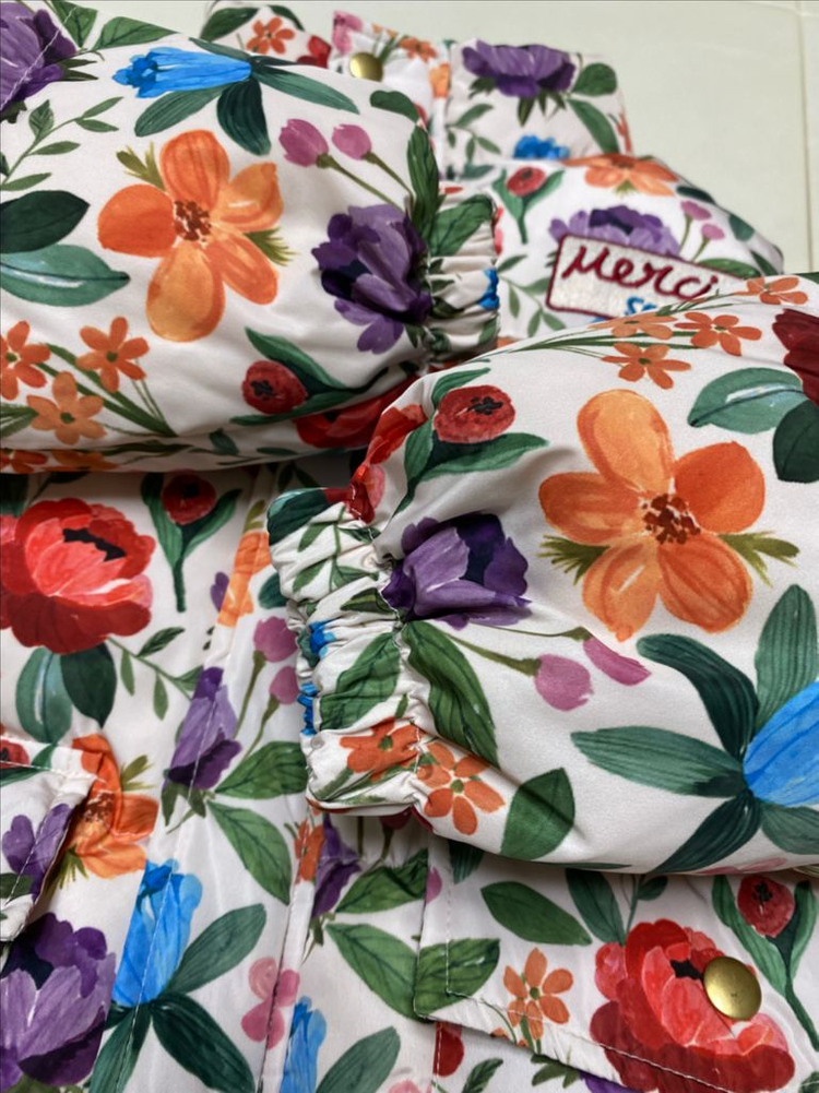 리미떼두두 아트 플라워 덕다운 패딩 XL (120) 조끼로 가능--3