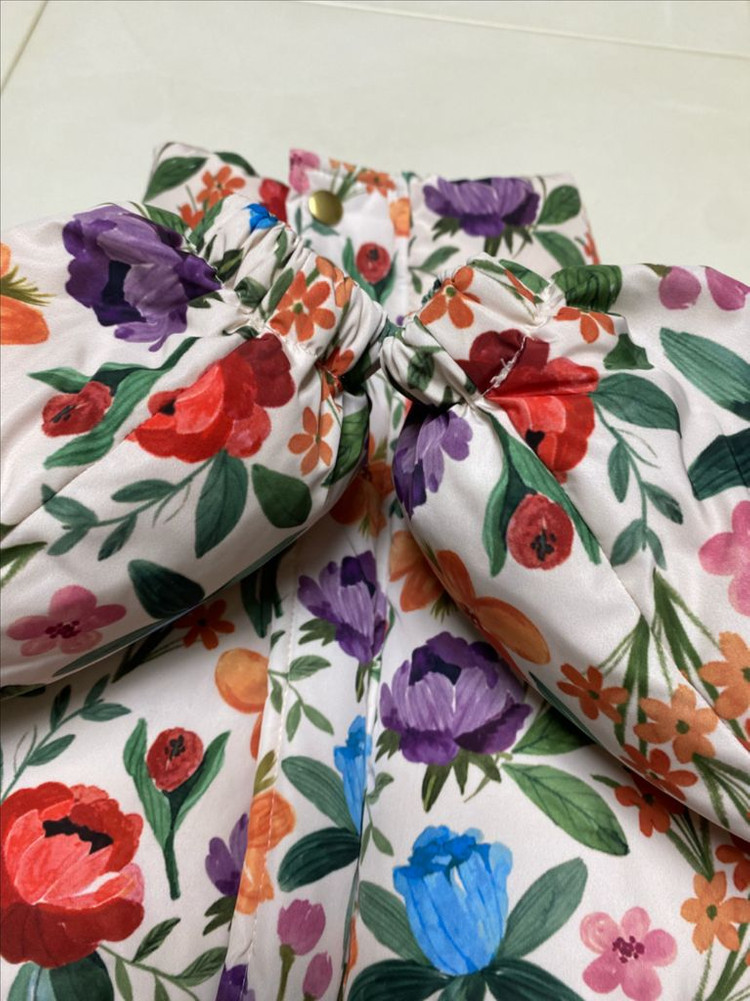 리미떼두두 아트 플라워 덕다운 패딩 XL (120) 조끼로 가능--4