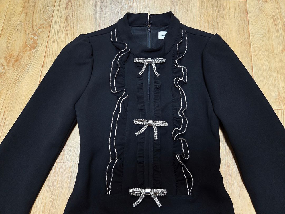 셀프포트레이트(self-portrait) 크레이프 러플 빕원피스 44-마른55--3