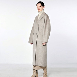 모한(MOHAN) 토프 카멜헤어 블렌드 피크드카라 코트 55-66