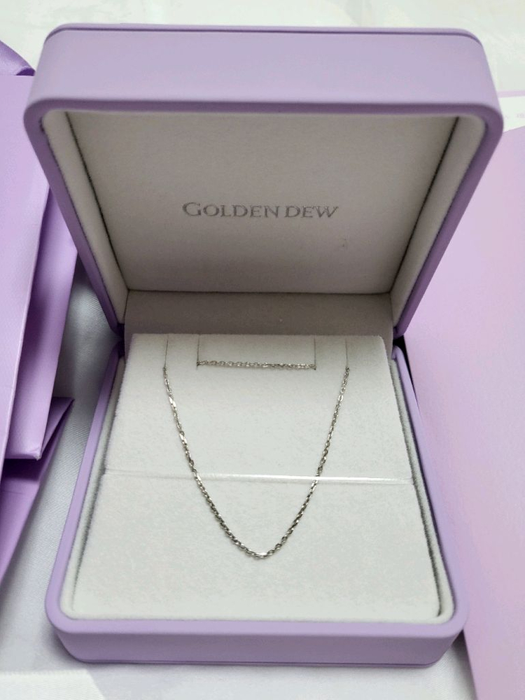 골든듀 리라인 체인 화이트골드 18인치--1