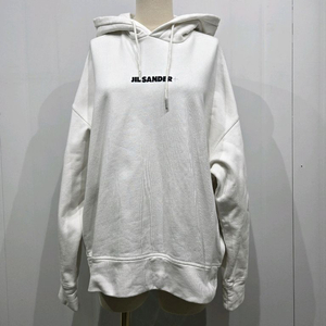 질샌더 화이트 로고 후드티