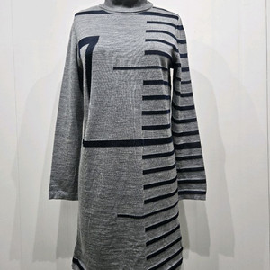 장 폴 고티에 회색 터틀넥 니트 롱 원피스