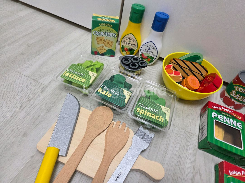 멜리사앤더그 쿠키 샐러드 파스타 원목장난감 역할놀이--1