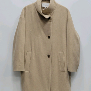 캘빈클라인 하이넥 캐시미어 코트 / 여 38 (82-88-165) 베이지