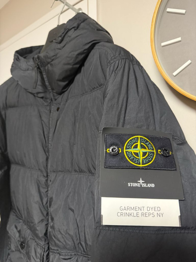 [XL] 스톤아일랜드 25FW 블랙 크링클랩스 후드 패딩--2