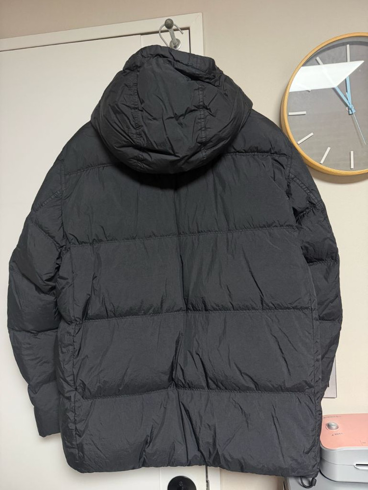 [XL] 스톤아일랜드 25FW 블랙 크링클랩스 후드 패딩--7